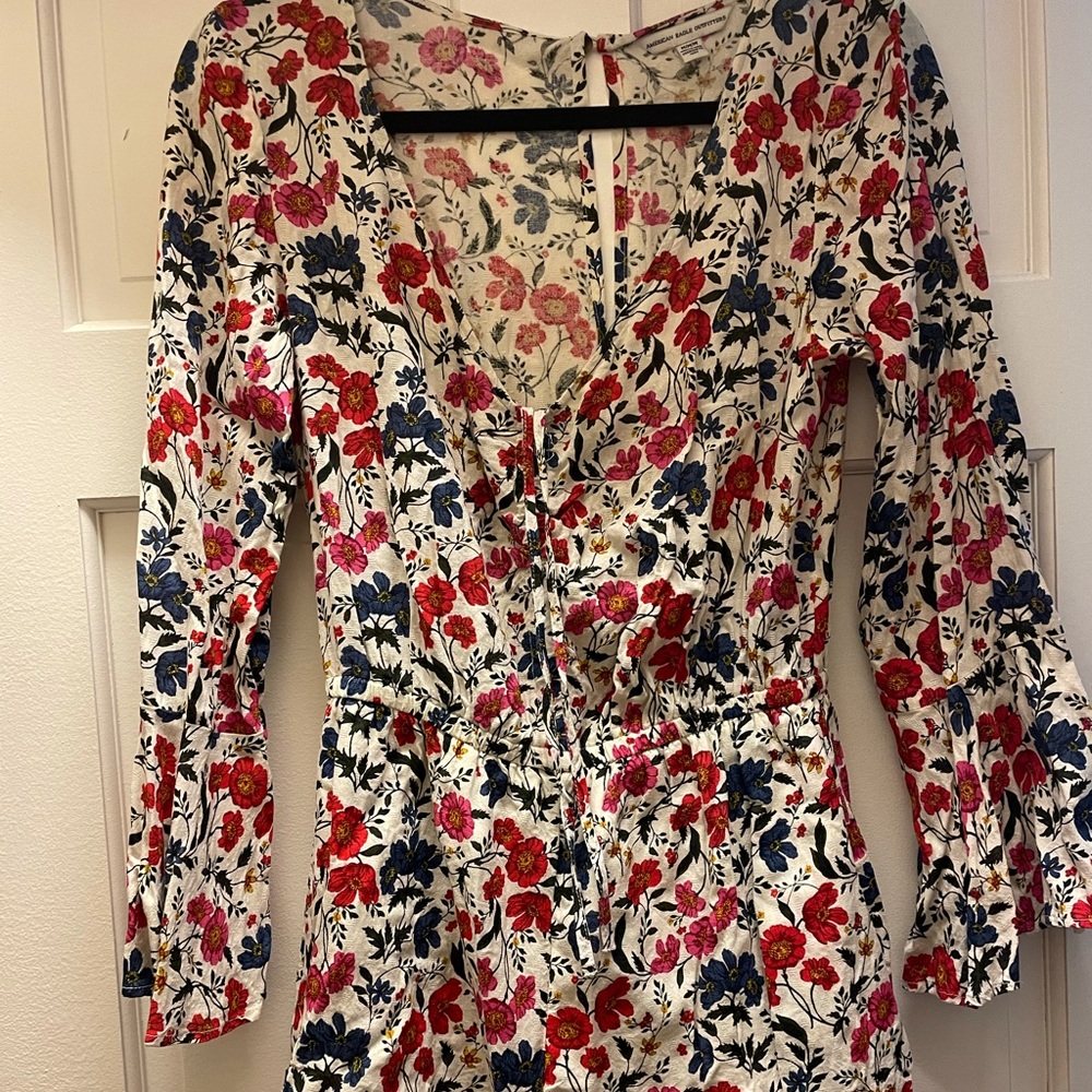 Floral long sleeve romper